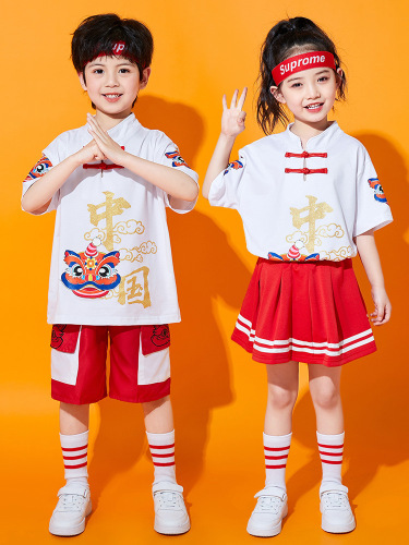 Children's Sports Day Uniform for Primary School Cheerleading Team Performance, Kindergarten Class Uniform, National Style Dance Performance Uniform