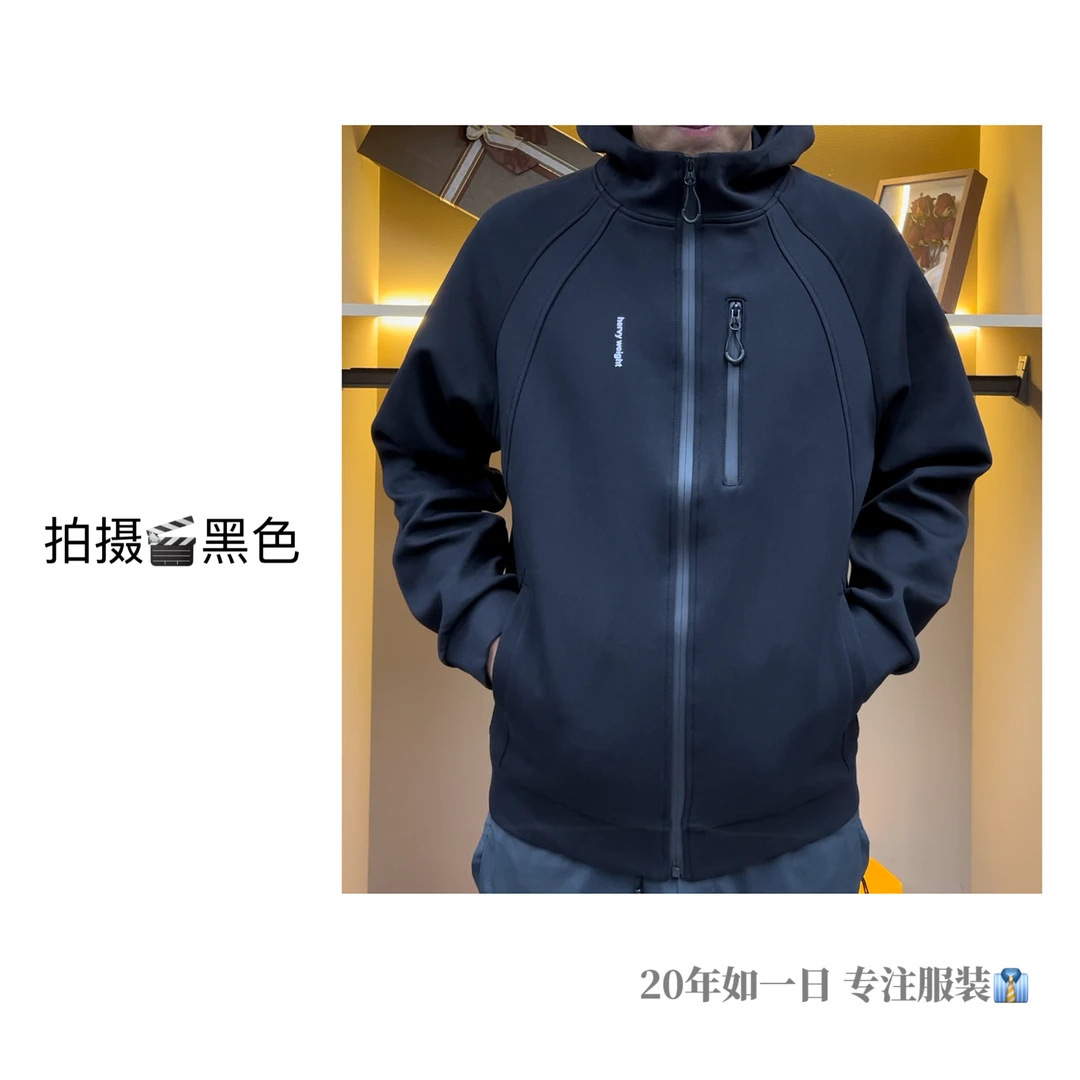 2024 가을과 겨울 남성 모자 버전 코트 지퍼 블랙 일반 재고 후드 청소년 느슨한 스포츠 기타