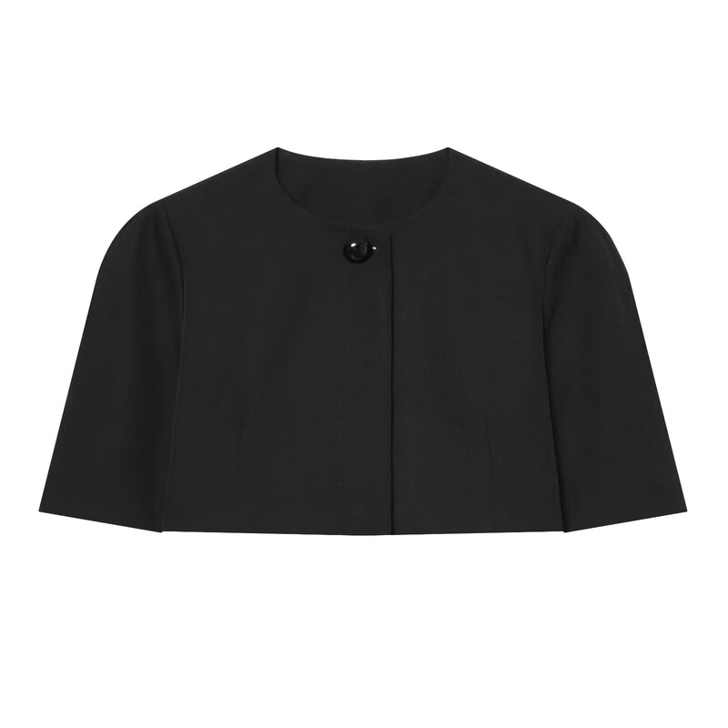 Cross-Border Wholesale Women's New Style Round Neck Short Slim-Fit Blazer 2907085 Cross-Border Wholesale Women's New Style Round Neck Short Slim-Fit Blazer 2907085