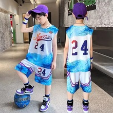 男童夏季篮球服背心套装2023新款中大童两件套小学生运动套篮球衣