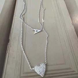 WXLSTUDIO 6/18 10:00 叠戴法则~假两条设计简约字母心形项链