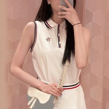特价清仓~不退换CD家字母星星刺绣领背心针织无袖背心女上衣潮牌