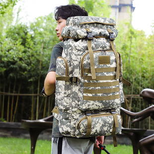 Cross-Border Foreign Trade Large-Capacity Outdoor Professional Mountaineering Backpack Camouflage Waterproof Leisure Tactical Sports Backpack