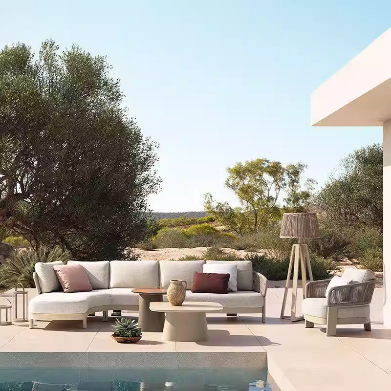 Sofá al aire libre patio villa jardín al aire libre ocio impermeable hotel de alojamiento terraza combinación de muebles al aire libre