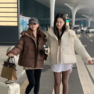 2025外贸羽绒棉服女冬季短款韩版宽松棉衣百搭复古风外套保暖棉袄