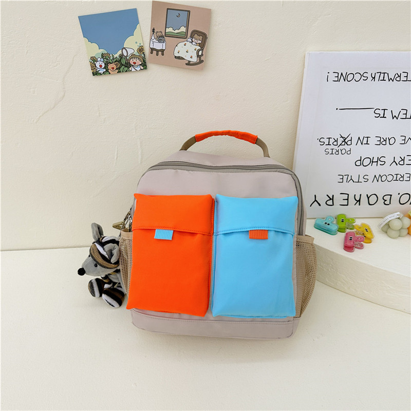 2023 moda lindo mini mochila nueva pequeña mochila de los niños frescos contraste color moda Escuela Primaria estudiante mochila