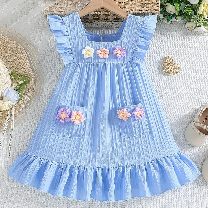 children's dress cute girl's short sleeved dress kids clothi|undefined