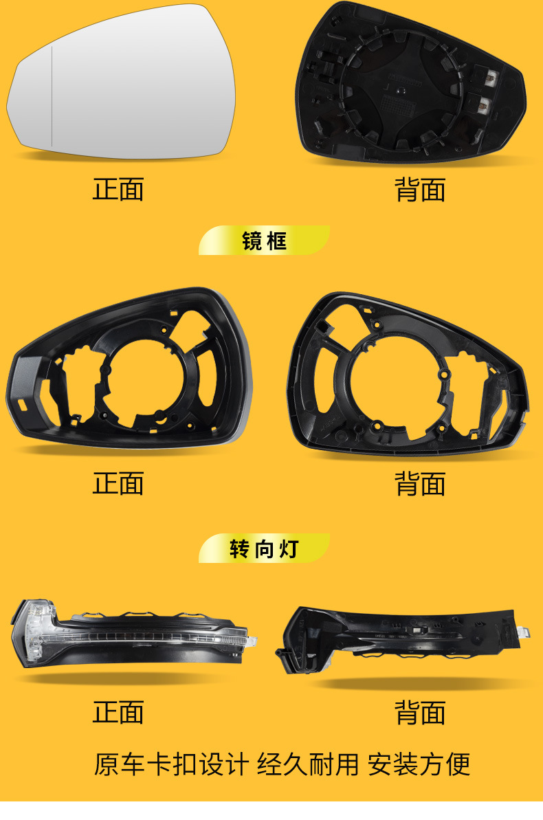 Suitable for 14-24 Audi A3 Rearview Mirror Housing A3L Reversing Lens Turn Signal Reflector Frame Lower Bottom Shell