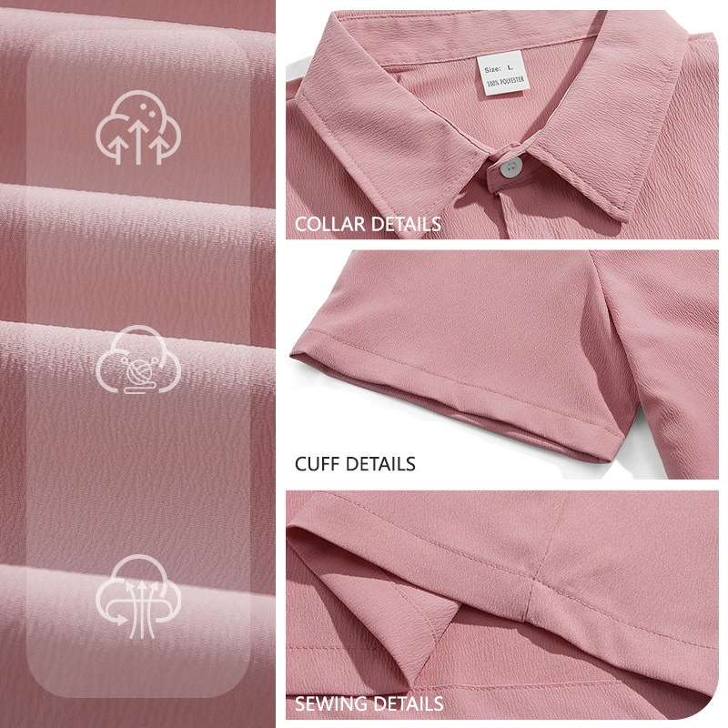 Nuevo transfronterizo Europa y América Amazon verano hombre nuevo color sólido camisa de botón de solapa de manga corta pantalones cortos set hombre