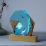 桌面实木生日树脂小夜灯