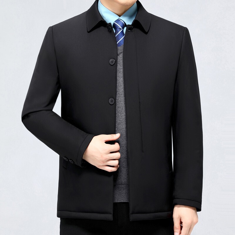 Brand High-End down Jacket for Men, Winter Business Casual, Warm White Duck Down, Middle-Aged and Elderly Dad's Large Size Coat