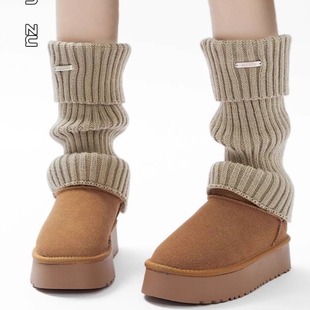 Loose metal leg cover girl jk Asian culture knitted flanging socks autumn and winter warm wool pile socks all-matching
