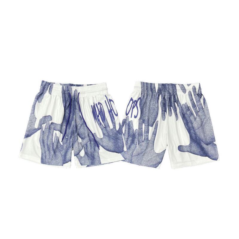 American-Style Quick-Dry Basketball and Football Mesh Shorts for Men, Three-Quarter Length Casual Full-Print Sports Shorts for Summer