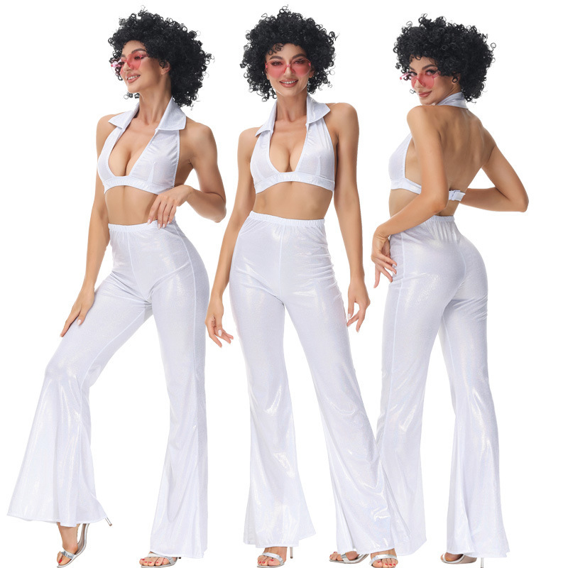 Halloween COS 70s hip hop singer performance costume retro disco hippie performance costume