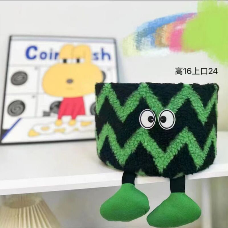 漫画リトルモンスターぬいぐるみ収納バスケット織バスケットホームデスクトップスナック収納バスケットリビングルーム雑貨整理バスケット|undefined