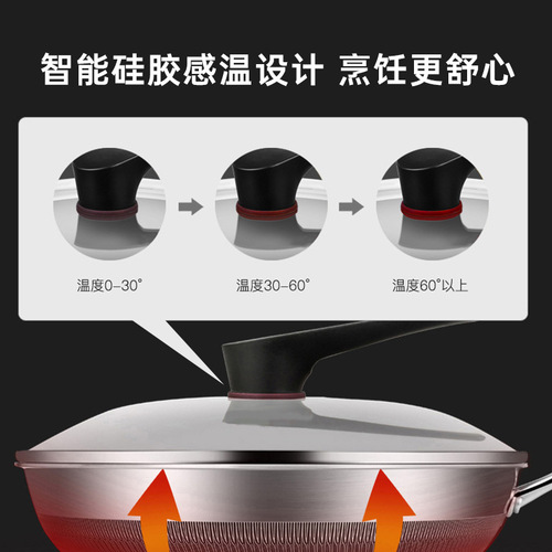 Kangbahe wok honeycomb non-stick pot 316 stainless steel frying pan 32cm induction cooker gas stove universal utensils 