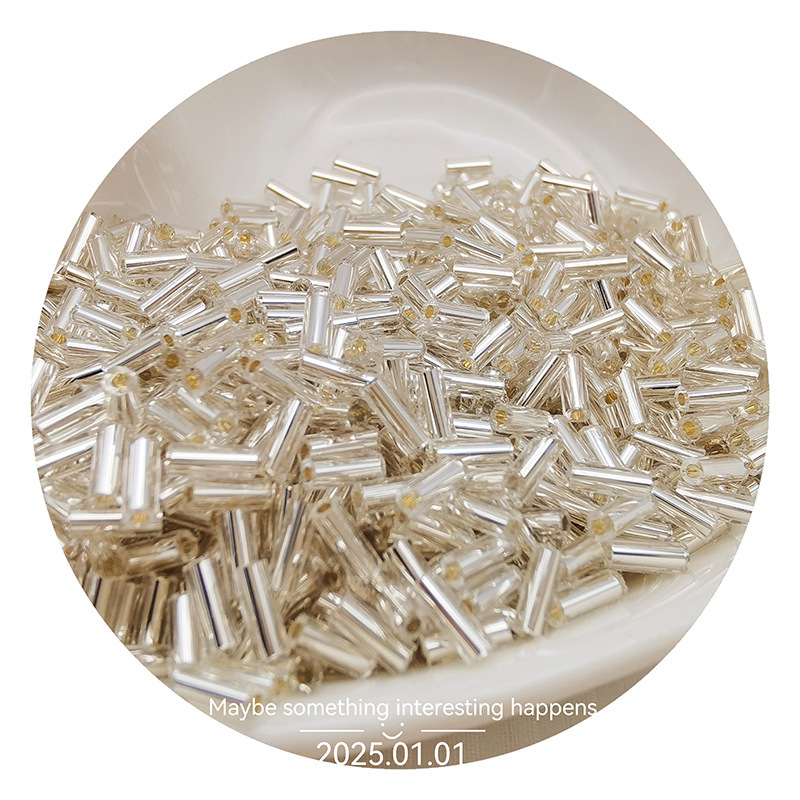 2/3/4mm金银灌银玻璃米珠管珠diy手工串珠材料散珠手链耳饰品配件|undefined