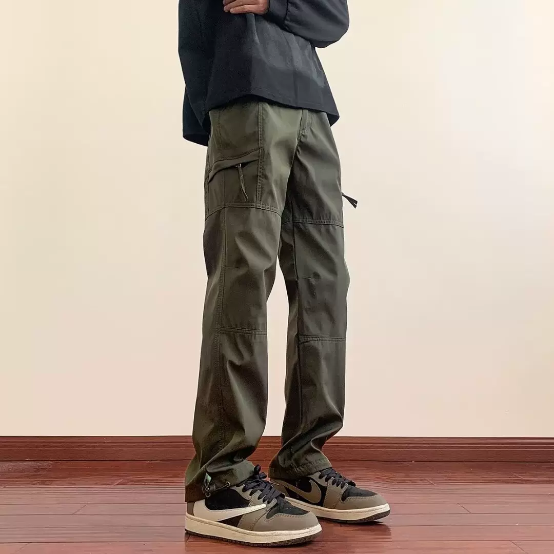 美式冲锋裤男2024秋季新款登山机能工装裤子男直筒宽松休闲长裤