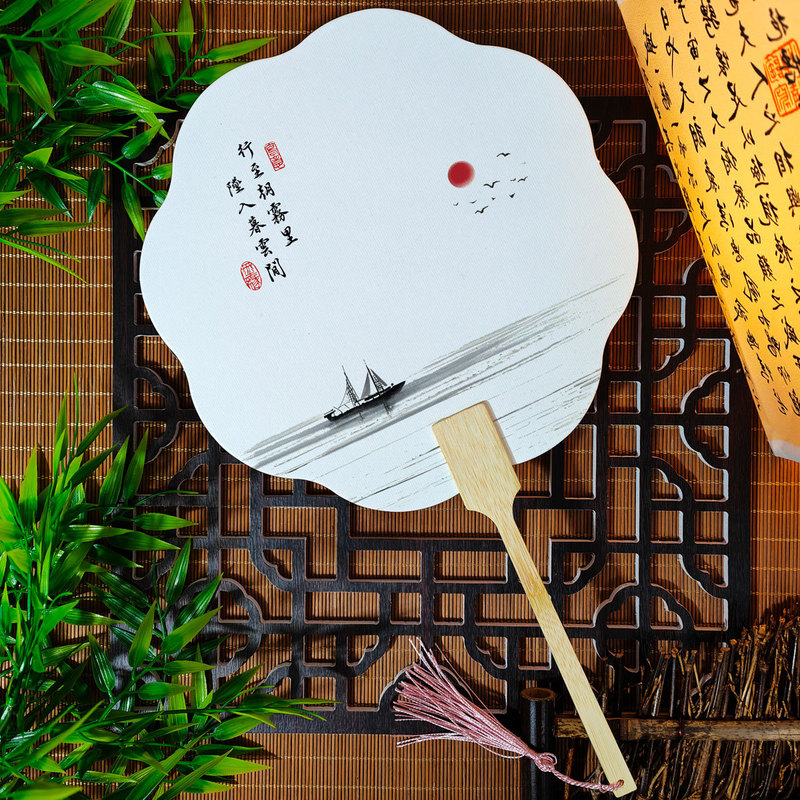 宣紙団扇環境保護カード扇風機来図制作印刷観光スポット会社活動広告扇風機卸売り|undefined