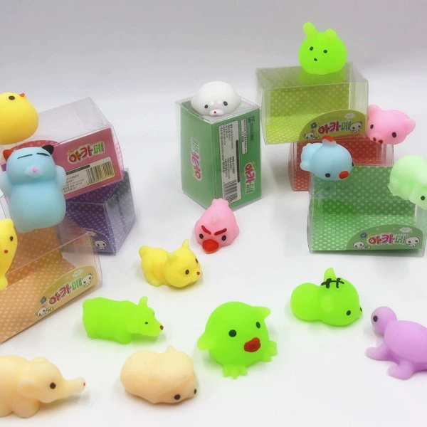 Плюшивая японская игрушка-лайм (slime), мягкая резиновая фигура для снятия стресса, 3–5 см, PVC коробка