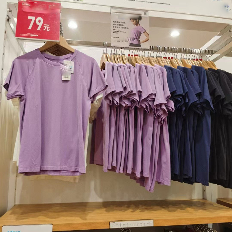 Women's 2022 Summer Airism Quick-Drying Round Neck Sports Elastic Short-Sleeved T-Shirt Top 444525 Women's t