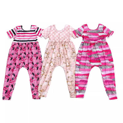 European and American children's clothing one-piece delivery new Valentine's Day short-sleeved jumpsuit home comfortable romper no in stock need to order