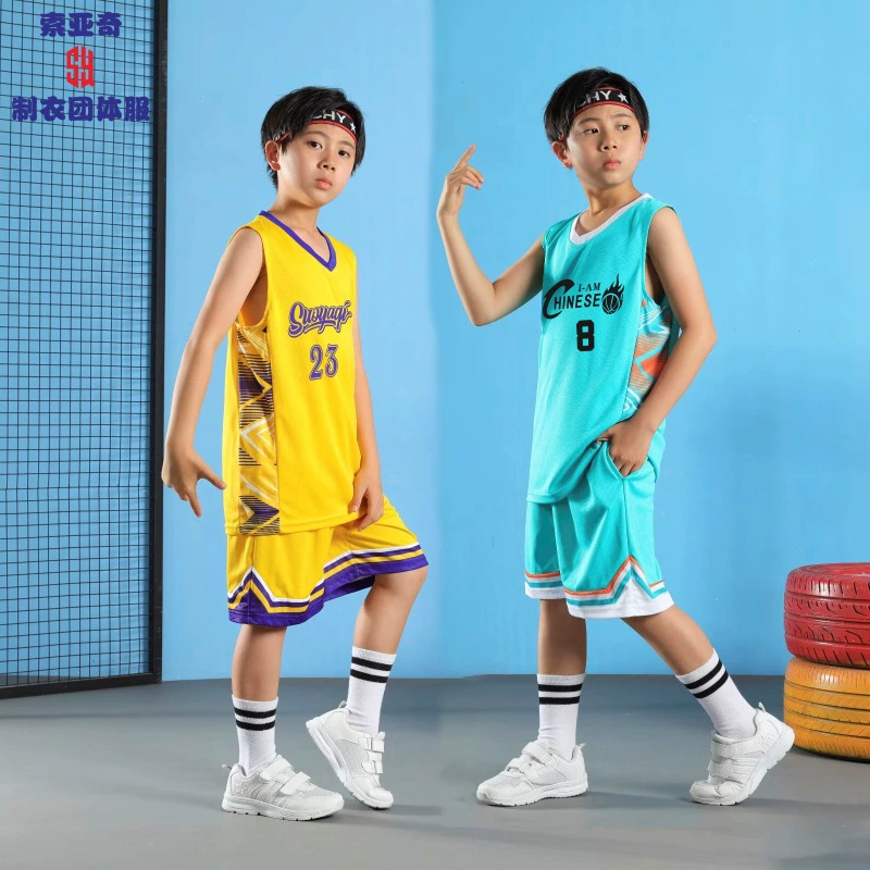 Детский баскетбольный костюм с печатным номером для мальчиков и девочек