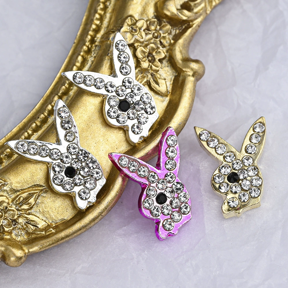 Внешняя торговля Горячие мультфильм кролик сплава ногтей украшения 10 мешков Цветок Кролик Имитация алмазов три цвета ногтей ювелирные изделия