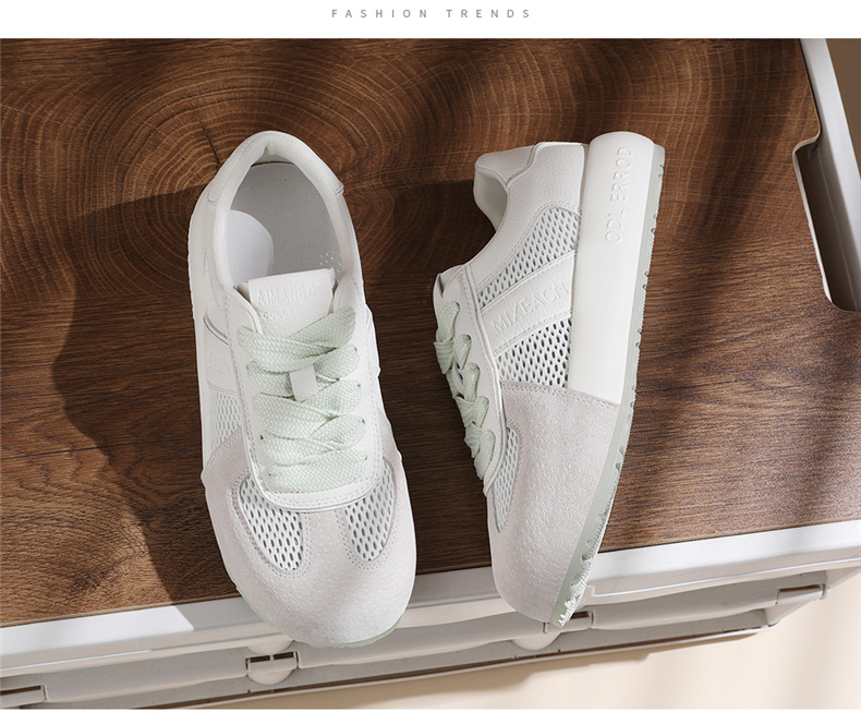 Giày sneaker nữ đế dày phối màu thời trang xuân hè 2026, lưới thoáng khí — 7115 Màu xanh lá cây, 7115 Màu vàng, 7115-1 Trái cây xanh, 7115 -1 Màu vàng chi tiết 14