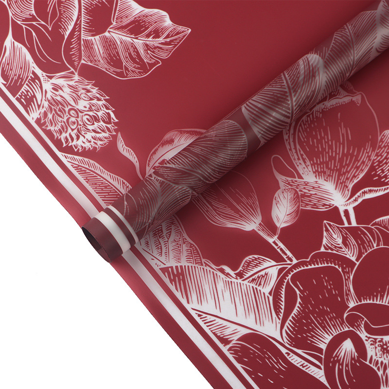 Película de gelatina de Mulan al por mayor Papel de embalaje de flores impermeable Ramo de flores Material de embalaje de regalo Papel Florería Papel de flores