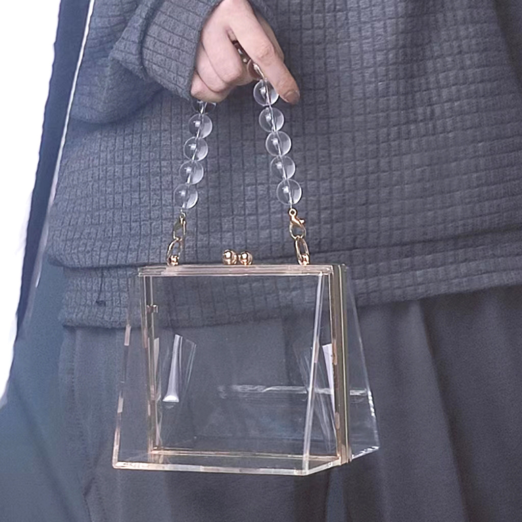 469g Weight Lock clasp Closure Type Top Handle Strap Type Evening Bag Bags Type Holiday, Party Occasion Acrylic Material Solid Color Pattern All Seasons Season Women's Gender Vintage Style Style Square Shape Small Size Women's Small Arylic Solid Color Vintage Style Square Lock Clasp Evening Bag 29