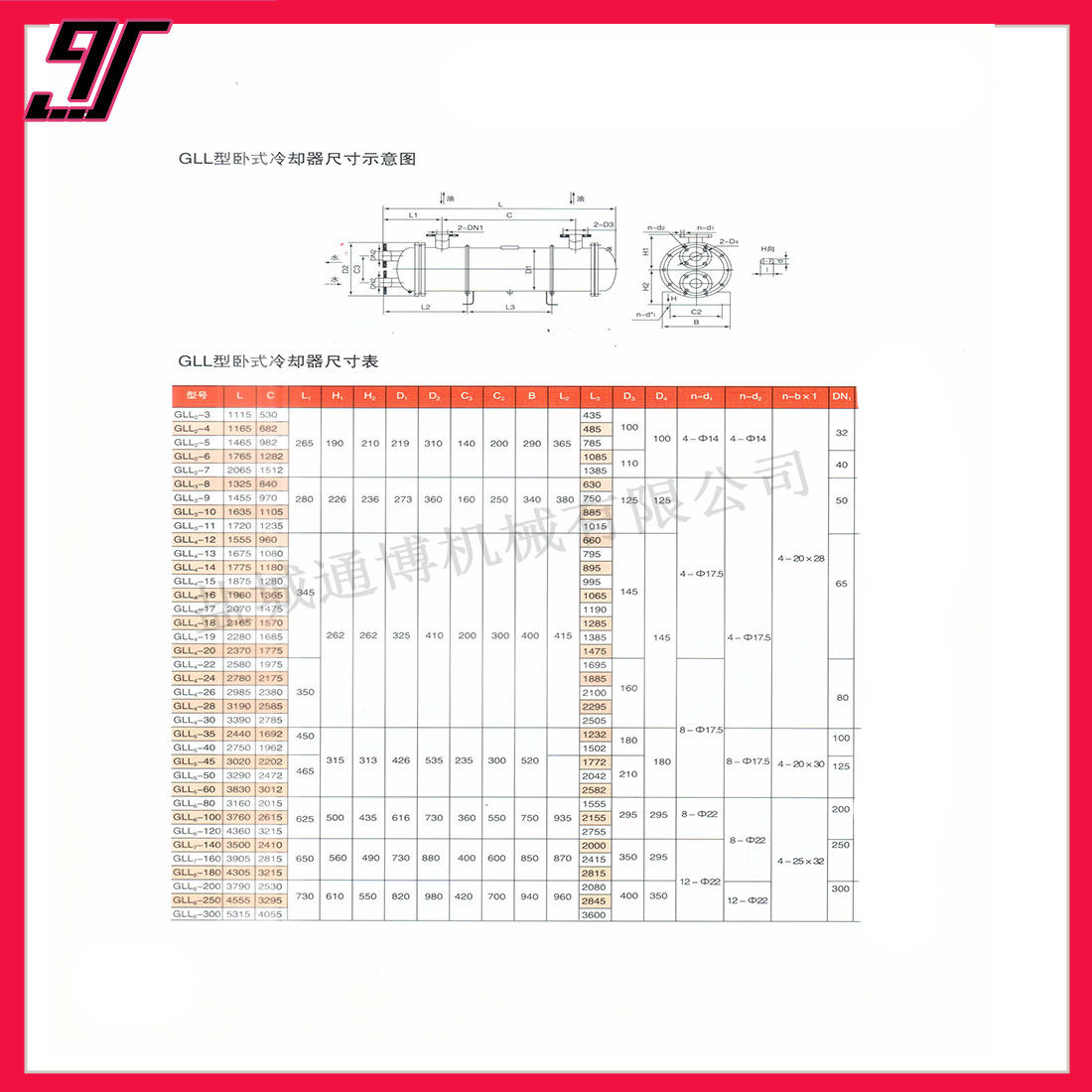 液压站水冷却器GL列管式油冷却器散热器压铸机注塑 机冷疑器