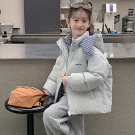 女童冬装棉服2025新款洋气时髦儿童两面穿外套冬季加厚女大童休闲
