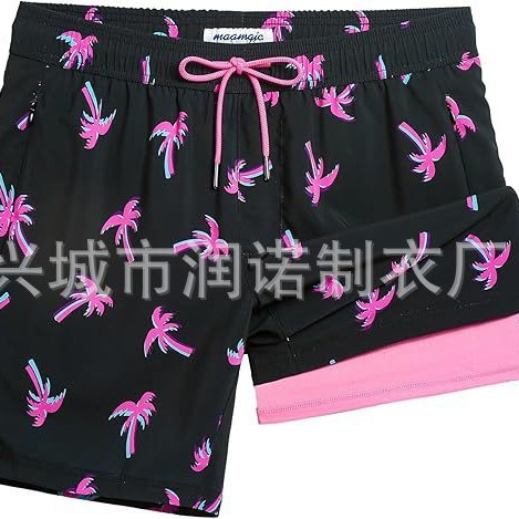 2026 New Cross-Border Foreign Trade Men's Shorts Fashion Vacation Beach Shorts Large Size Four Corners Amazon Hot Wholesale