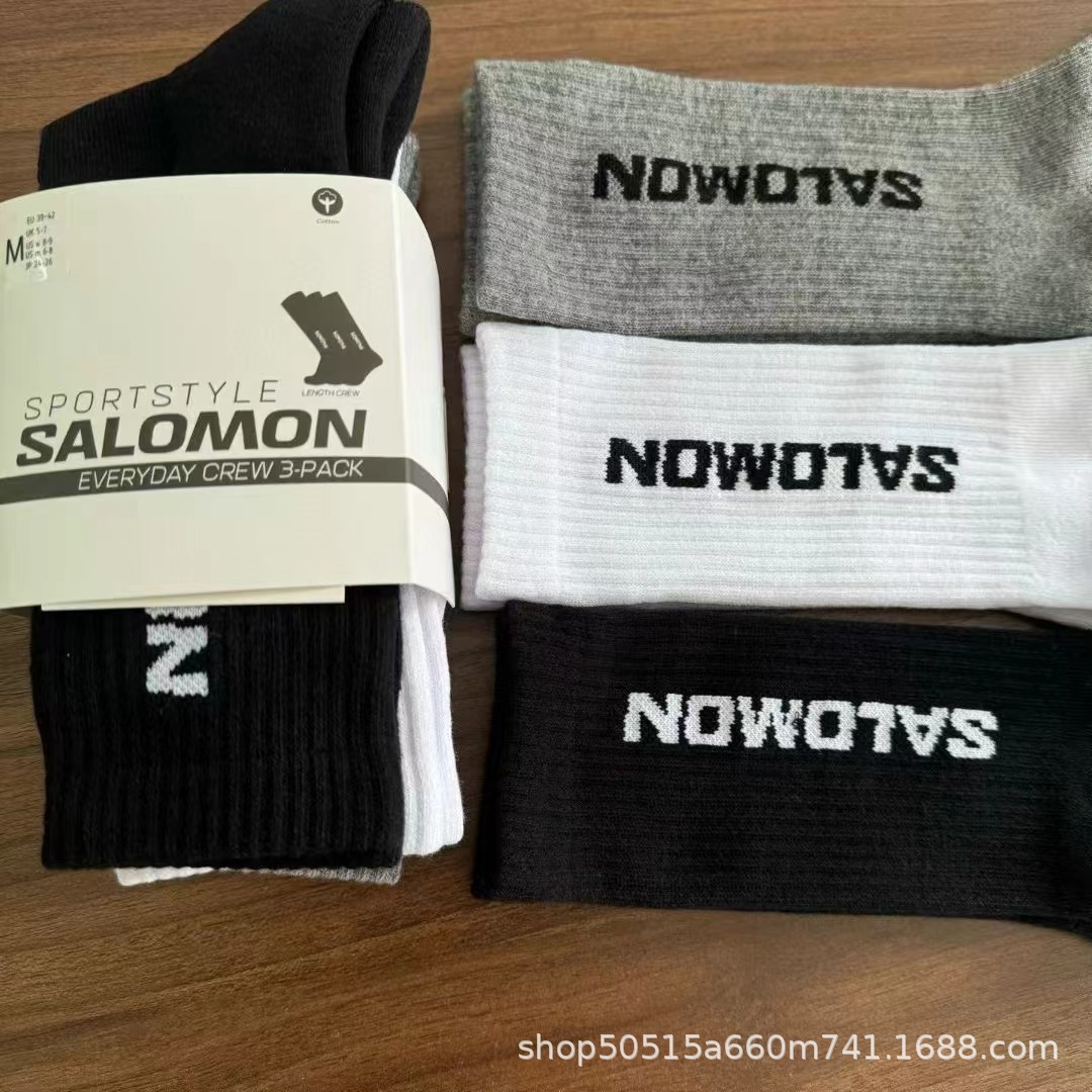 新品salomon萨洛蒙袜子男女同款高橡筋毛巾底运动袜训练健身袜