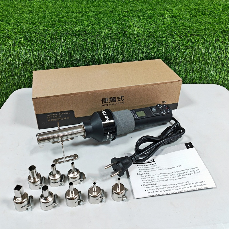 Envío gratis pistola de aire caliente industrial portátil con control de temperatura y pantalla digital, pistola de calor de 110v, juego de soplador de aire caliente con temperatura constante