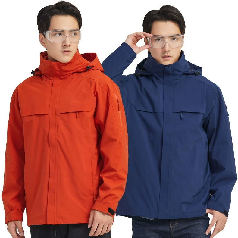 Осенняя и зимняя куртка для мужчин и женщин из двух частей плюс бархат утолщенный ветрозащитный водонепроницаемый клей наружная куртка для альпинизма