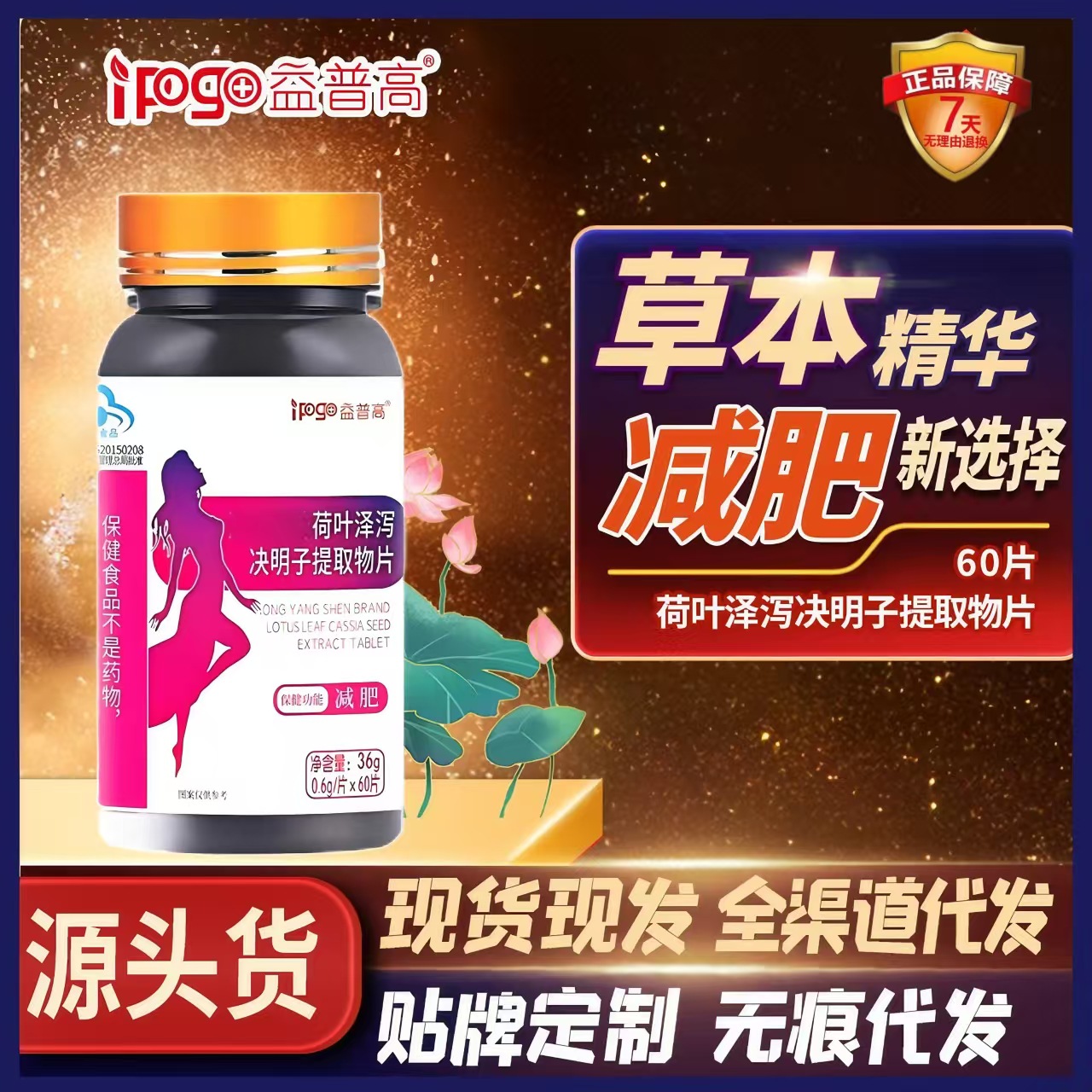 Weight Loss Tablets, Natural Fat Burning Tablets, Lotus Leaf and Atractylodes Tablets, 60 Tablets, Slimming and Belly Fat Reduction Capsules, Health Care Products for Fat Burning and Weight Loss