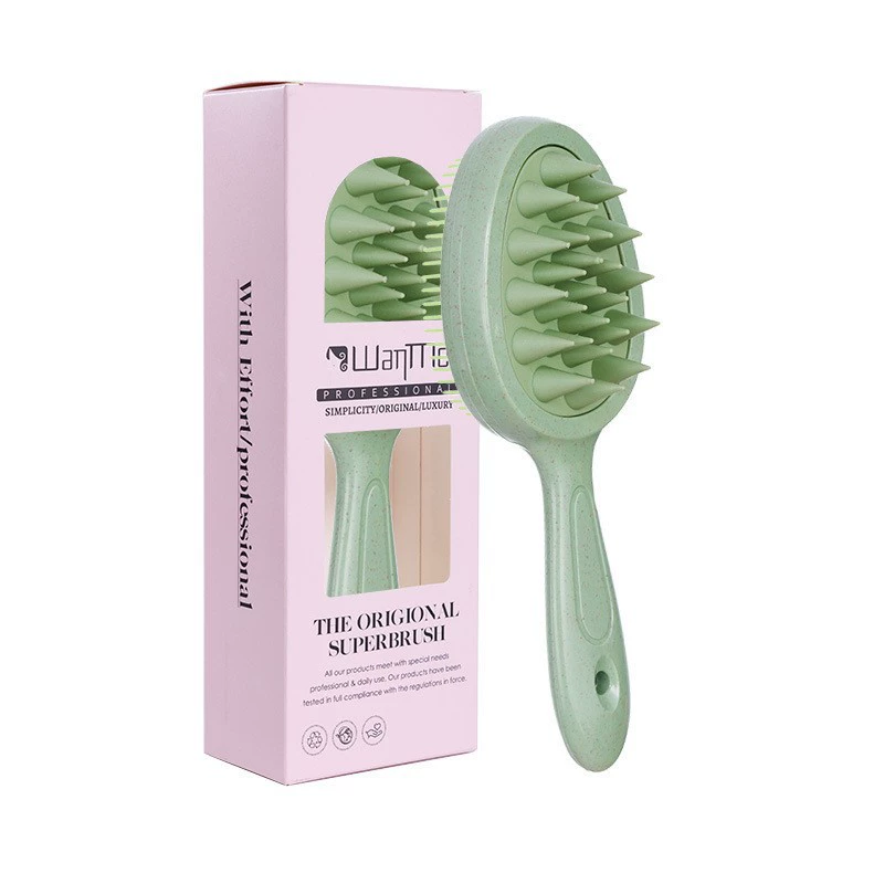 Scalp Massage Brush Avocado Shape, Detangling Hair Comb for Wet & Dry Hair, Portable