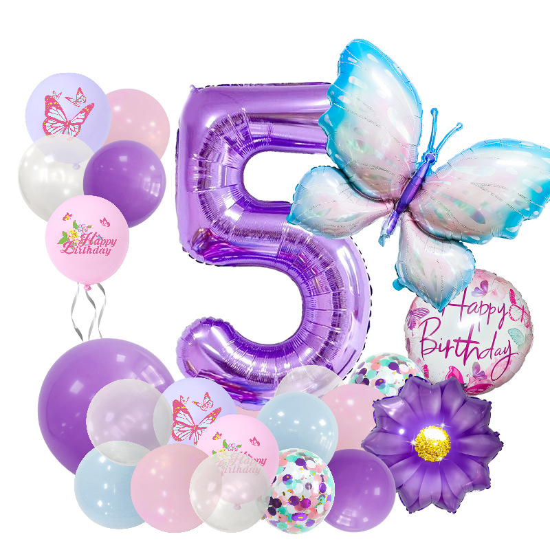 Casual Cute Letter Butterfly Aluminum Film Birthday Festival Balloons display picture 10