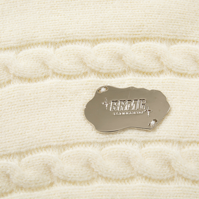 YWFG mujeres americanas retro cardigan 2024 otoño nuevo pareja alta versátil cuello redondo manga larga jersey