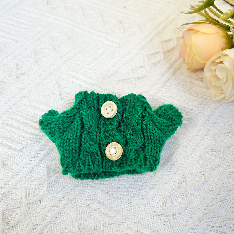 15cm ciego caja pull paño suéter pantalones macaron labubu colgante muñeca suéter Año Nuevo suéter lindo