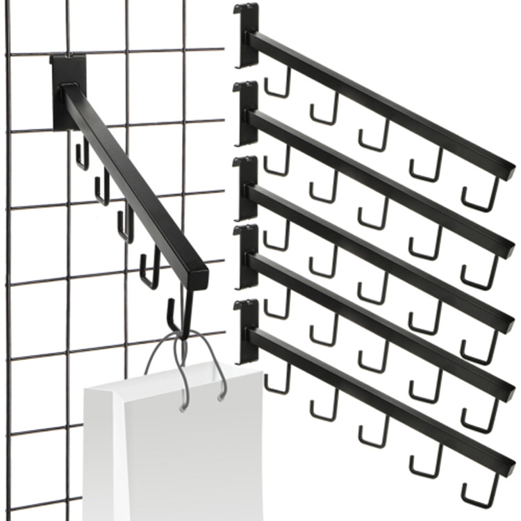 Grilla negra invertida 5 ganchos de vida simple supermercado 15mm de espesor muestre accesorios almacenar bádminton gancho de red