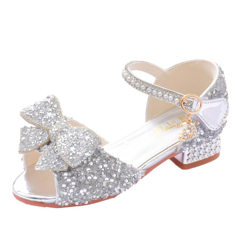 女童凉鞋公主夏季宝宝水晶鞋新款小女孩软底高跟鞋表演儿童鞋