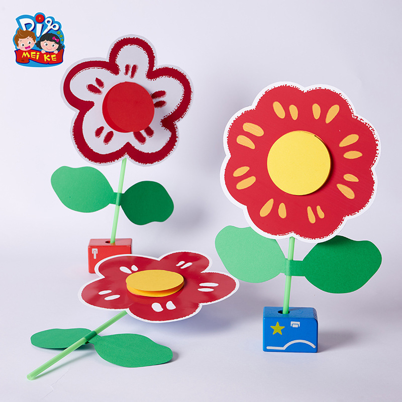 教師の日のプレゼント手作りdiy小紅花束カード幼稚園制作材料2023新型|undefined