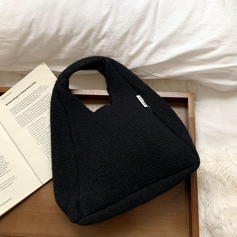 Bolso de hombro 2025 nuevo otoño e invierno nuevo estilo coreano simple y versátil bolso de muñeca de punto de gran capacidad bolso
