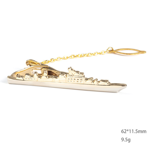 New gold-plated Zeus shield military-style copper tie clip, hot-selling in foreign trade, casual design tie clip wholesale