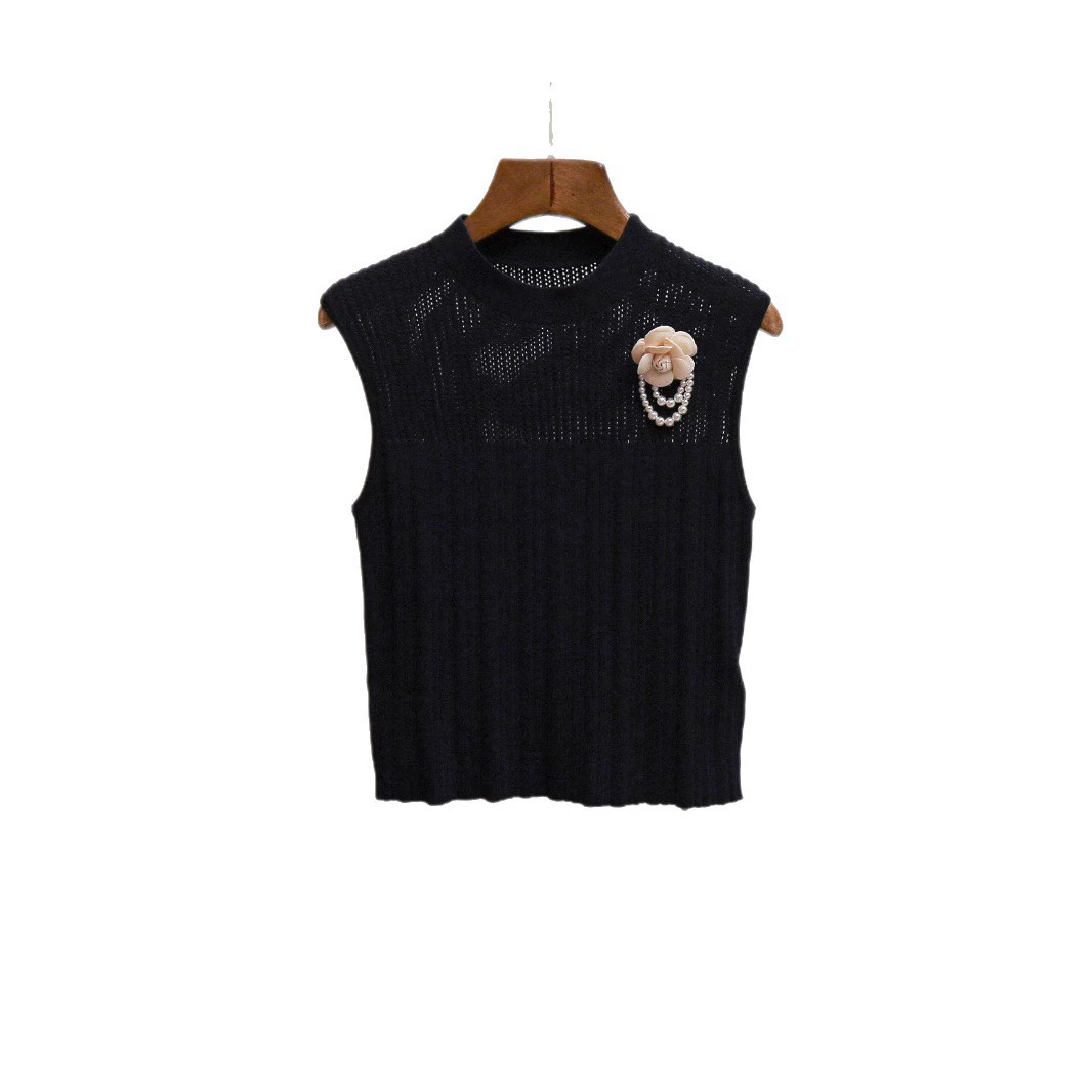Elite summer retro three dimensional knitted mountain tea, vest