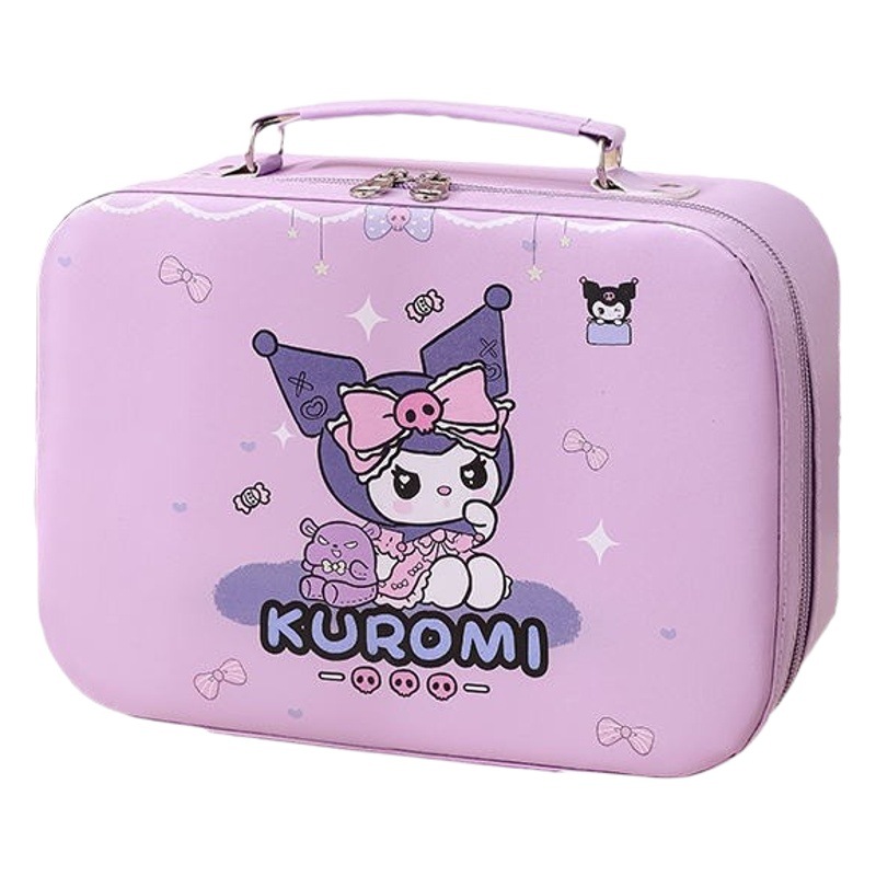 Estuche de cosméticos portátil Sanrio, estuche de cosméticos de gran capacidad, estuche de cosméticos portátil con dibujos animados de Kuromi