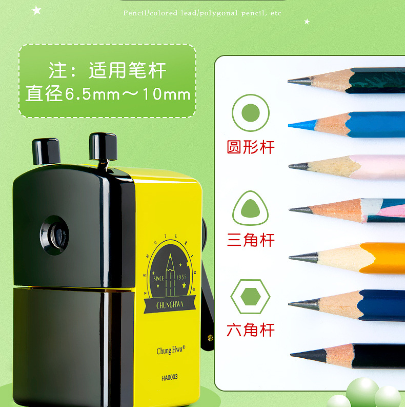 China gran calibre manual lápiz afilador de lápiz gran triángulo varilla gruesa afilador de lápiz grueso afilador de lápiz